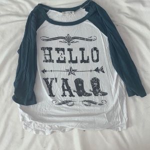 Hello Yall tee. Girls size 12/14